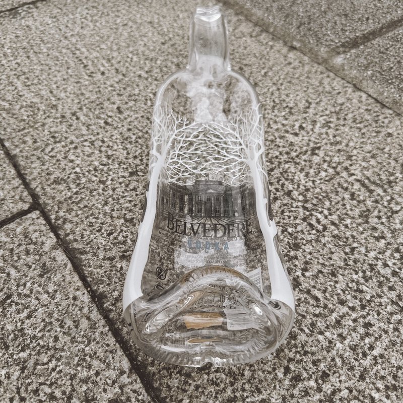 Polish Snow Tree Vodka Bottle Serving Tray - Storage - Glass 