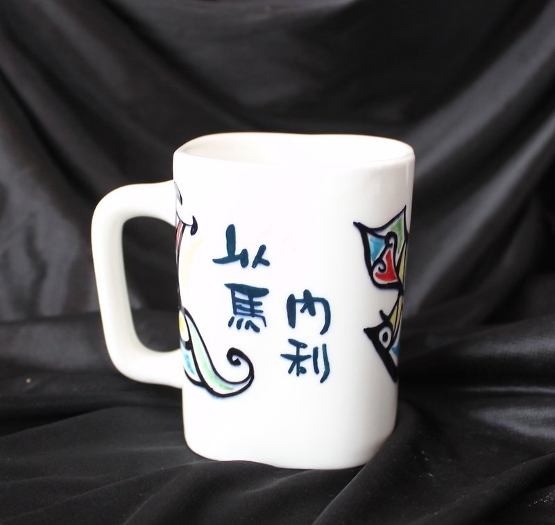 Yoshinoya A-02│ [Handmade painted porcelain cup] Hand-painted cups unique Gospel Christianity - แก้วมัค/แก้วกาแฟ - เครื่องลายคราม ขาว