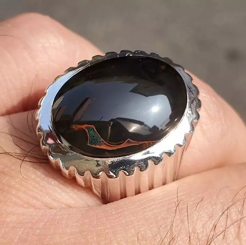 gemsjewelrings Mens Aqeeq Ring natural Agate Ring for Men Shifat Al Abad Yemeni Aqeeq Ring man