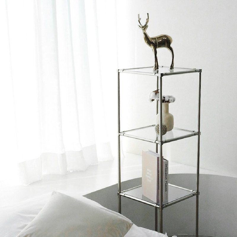 Juran Home | Time Glass Four-Layer Shelf - ชั้นวาง/ตะกร้า - แก้ว สีใส