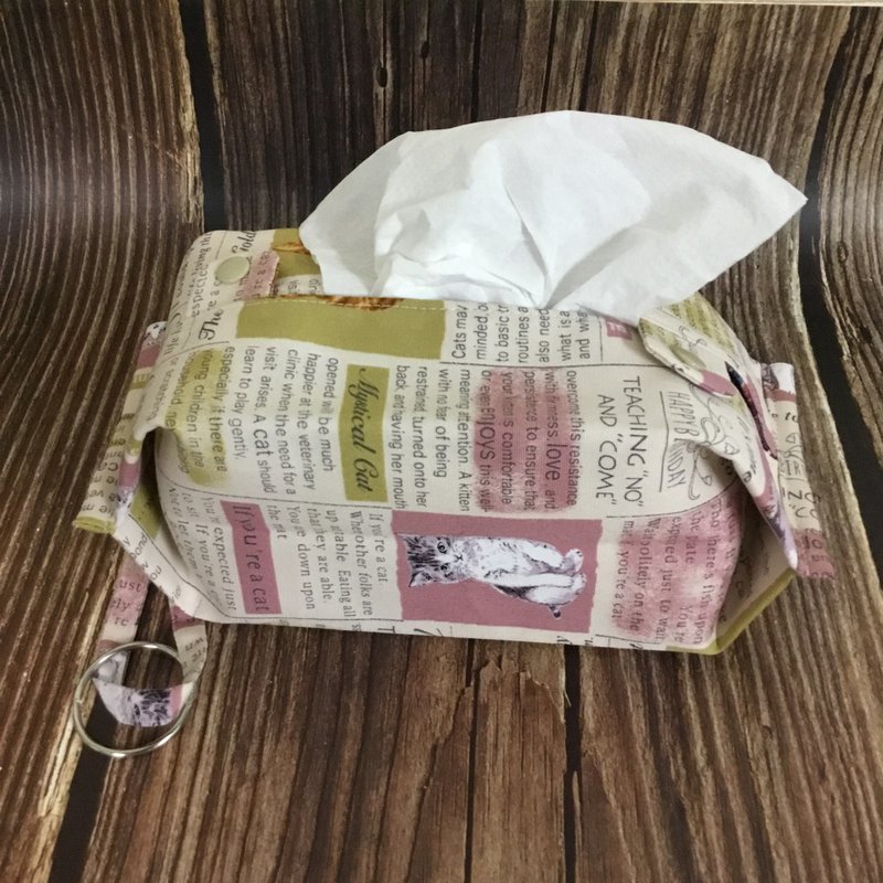 Home Car Tissue Set with Cats and Letters - Tissue Boxes - Cotton & Hemp Pink