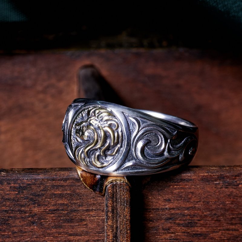 Azoth | King of Glory Ring British Lion - แหวนทั่วไป - เงินแท้ สีเงิน