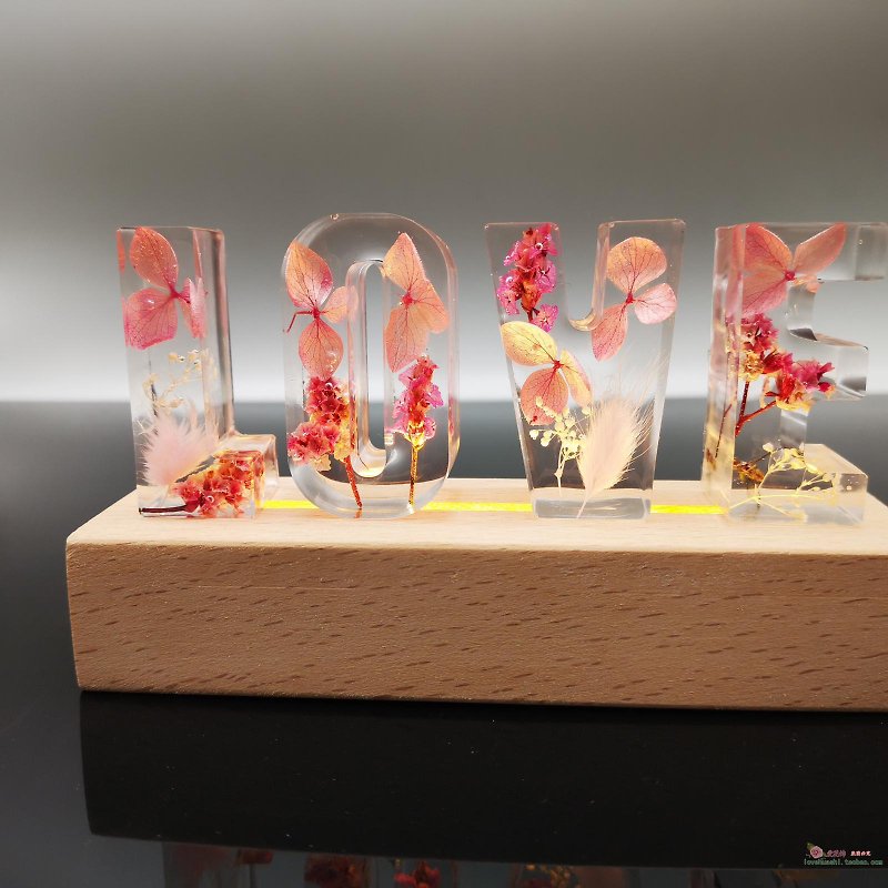 Oone_n_only Press flower English letter lamp (4 English letters) - Lighting - Plants & Flowers 