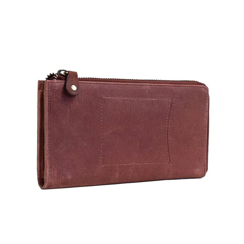 TIDY SMARTY next generation electronic money L-shaped zipper long wallet leather longwallet [Wine red] HAW007 - Wallets - Genuine Leather Red