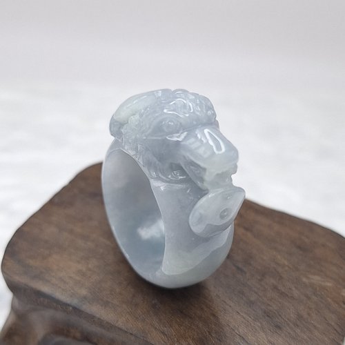 緣圓翡翠 濃紫狼頭戒指 玉戒 國際圍17 內徑19.7 | 天然緬甸玉A貨翡翠