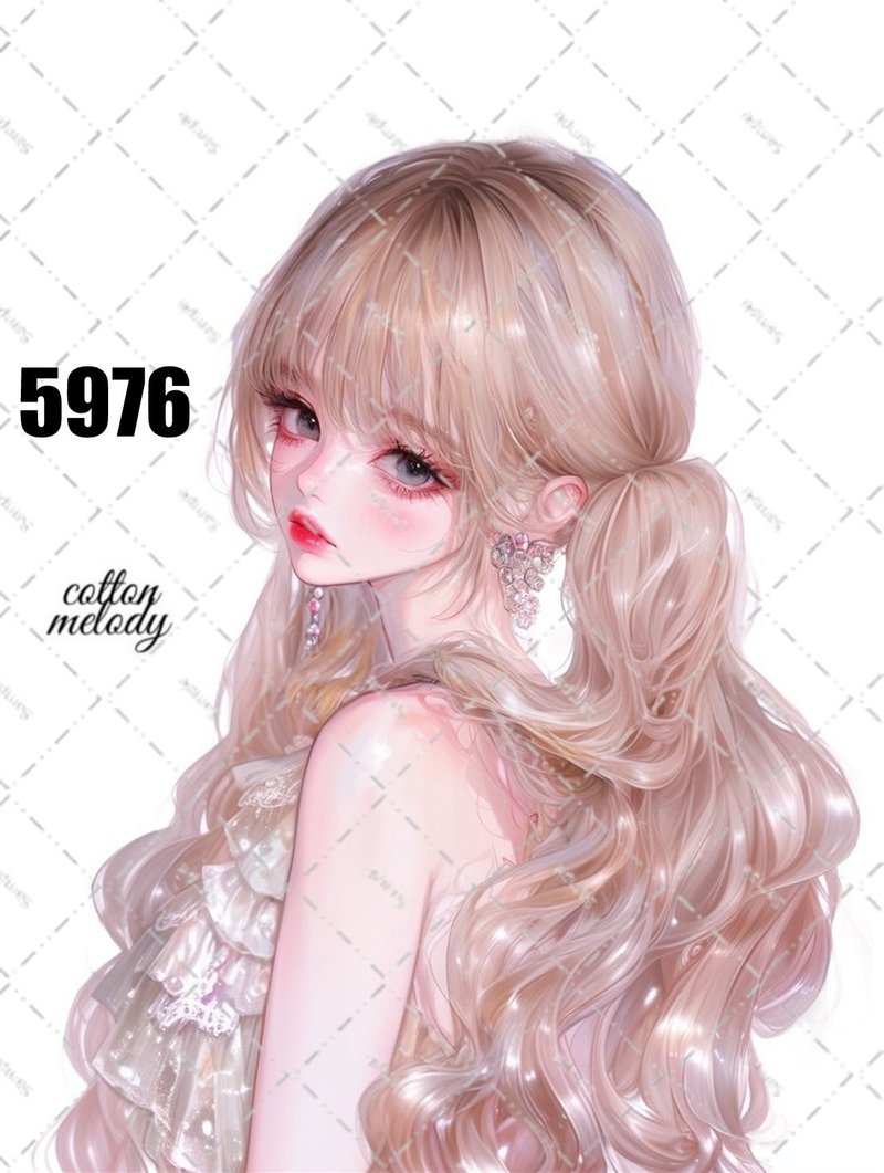 original sticker no.5976 人物ステッカー オリジナルステッカー 人物ステッカー 女の子ステッカー オリジナル人物ステッカー - 貼紙 - 紙 