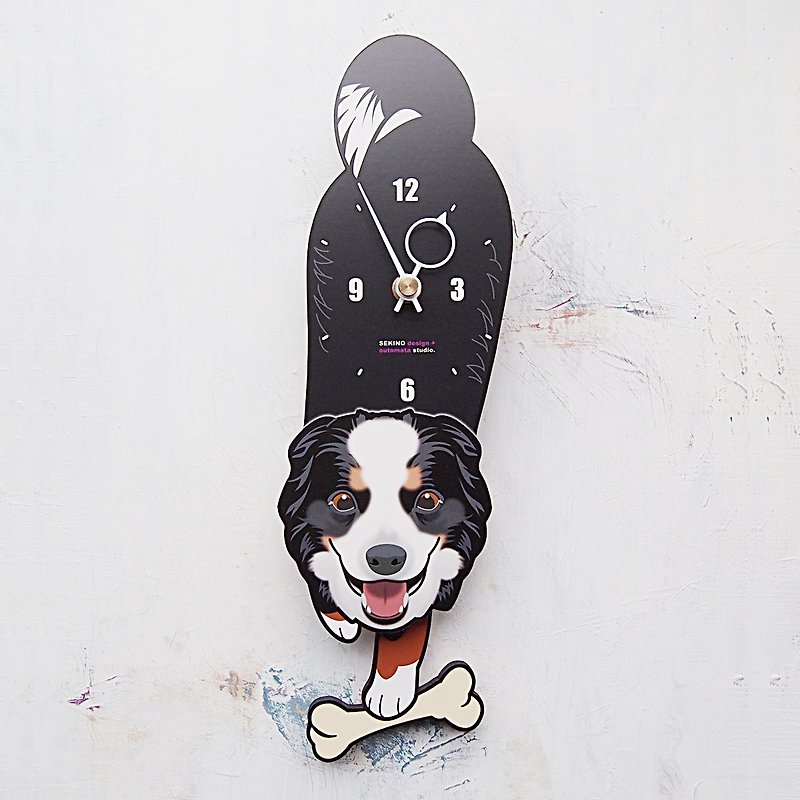 D-83 伯恩山犬 - 動物造型鐘擺鐘 - 時鐘/鬧鐘 - 木頭 
