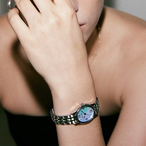 VENandQU 令人陶醉的天然珍珠手表宝石 - 蓝宝石