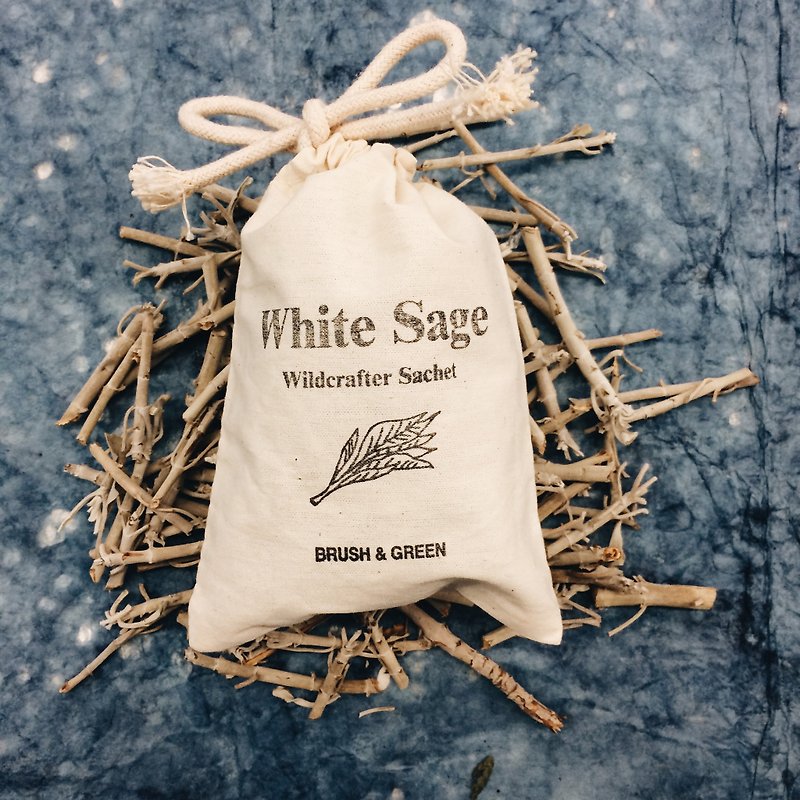white sage sachet"白色鼠尾草香包" - 香氛/精油/擴香 - 植物．花 白色
