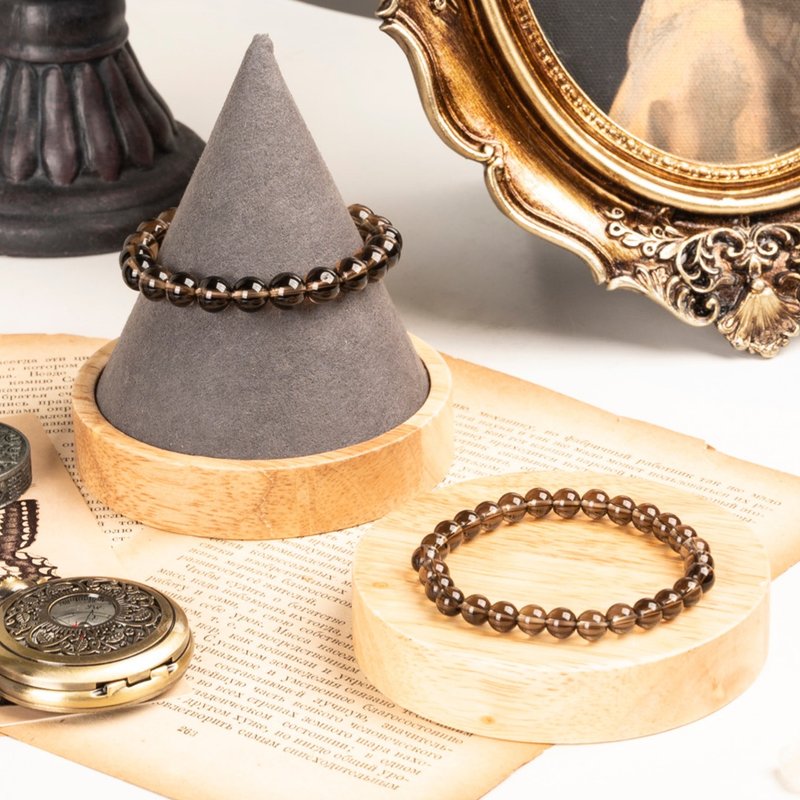 【Flawless】Light mist shrouded-tea crystal bracelet - Bracelets - Crystal Multicolor