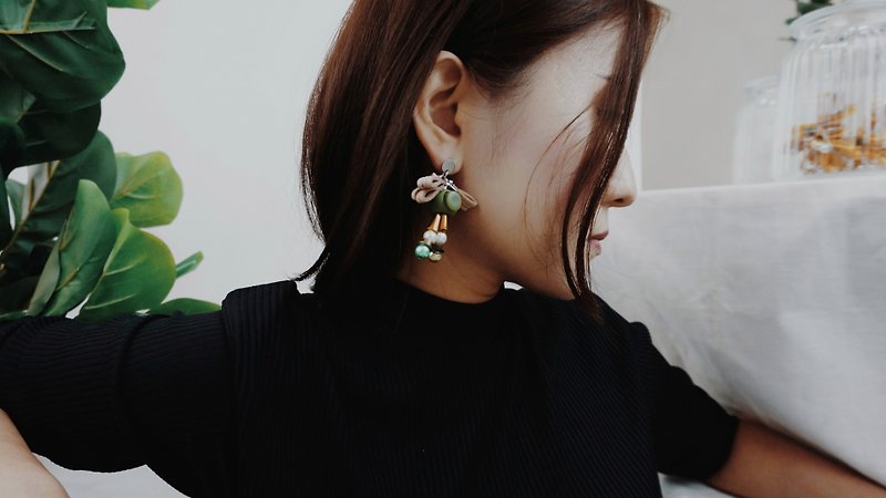 LUNA Earrings //WILLOW - Earrings & Clip-ons - Other Materials Green