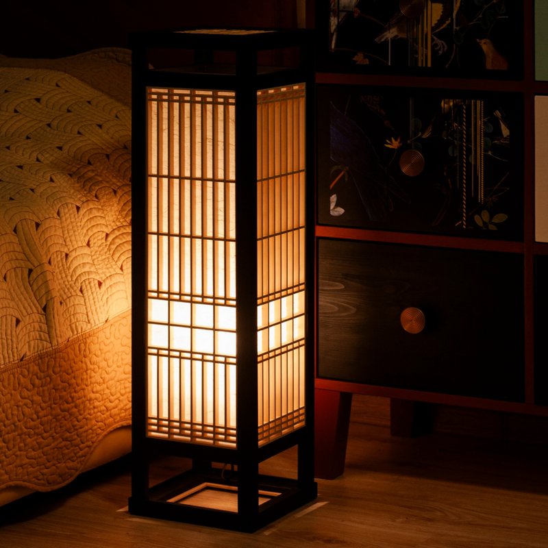 Traditional floor kumiko lantern - 燈具/燈飾 - 木頭 黑色