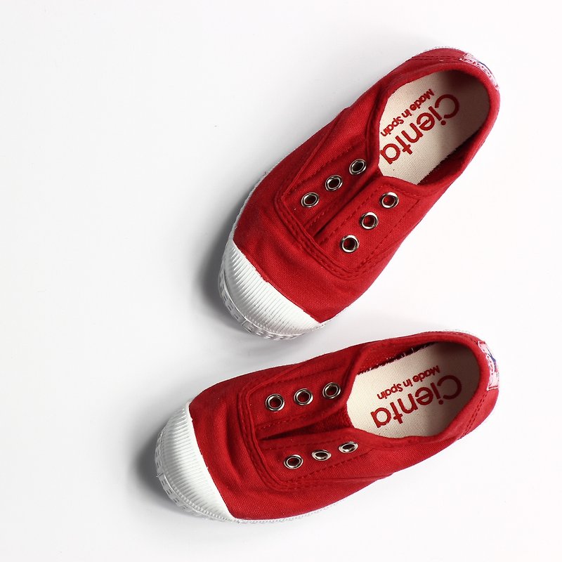 西班牙國民帆布鞋 CIENTA 童鞋尺寸 紅色 香香鞋 70997 02 - 男/女童鞋 - 棉．麻 紅色