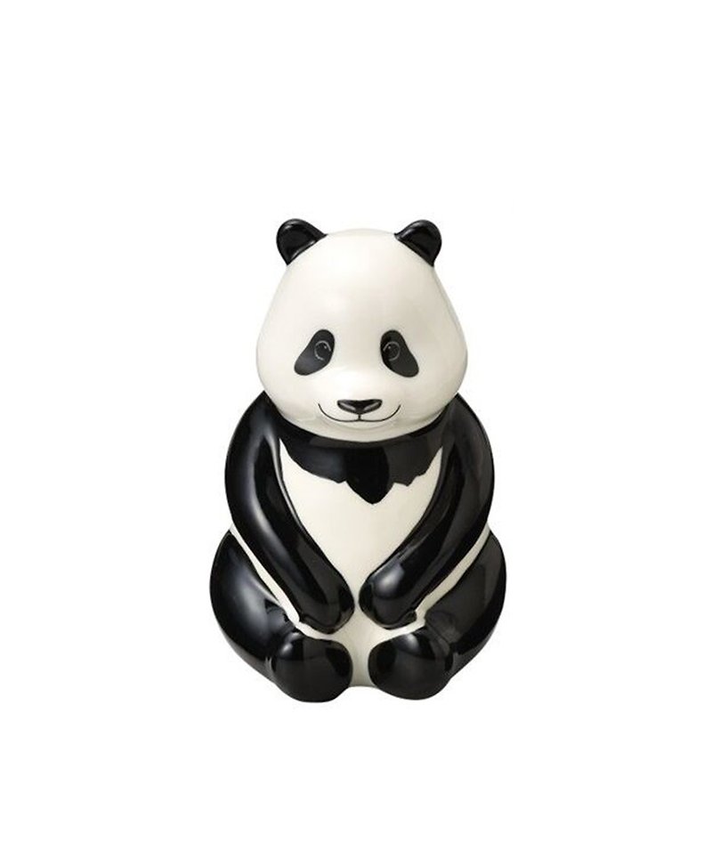 Japanese Magnets cute animal series ceramic pen holder vase decoration (cat and panda) - เซรามิก - เครื่องลายคราม ขาว