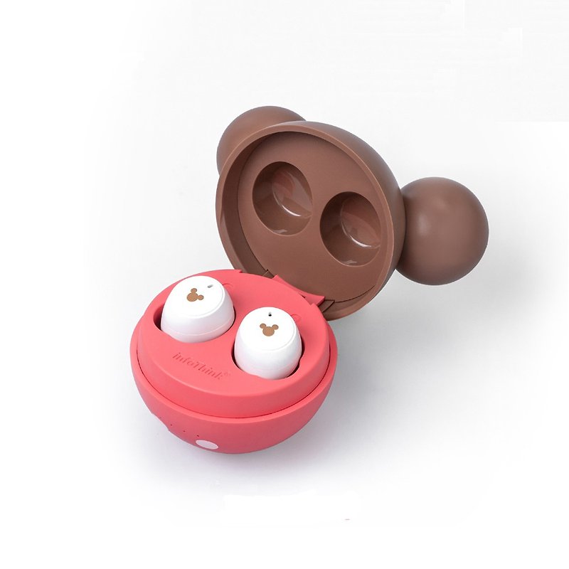 InfoThink Disney Series True Wireless Bluetooth Headset-Mickey (Strawberry Chocolate Shaped Limited) - Headphones & Earbuds - Other Materials Brown
