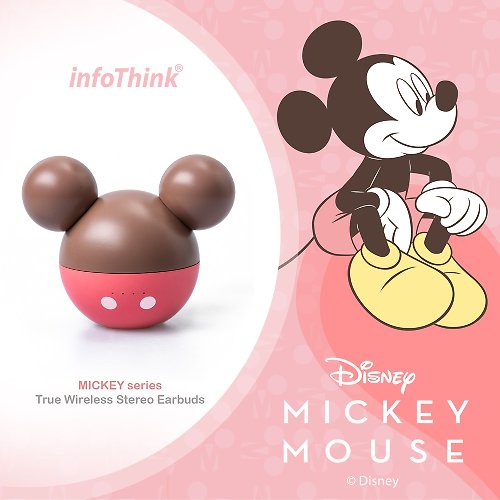 InfoThink Disney Series True Wireless Bluetooth Headset-Mickey (Strawberry  Chocolate Shaped Limited)