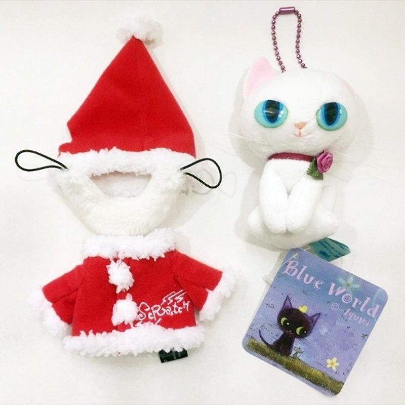 【聖誕版】日本藍貓 聖誕衣可拆式 絨毛玩偶吊飾(10CM)_White  - 嬰幼兒玩具/毛公仔 - 其他材質 白色