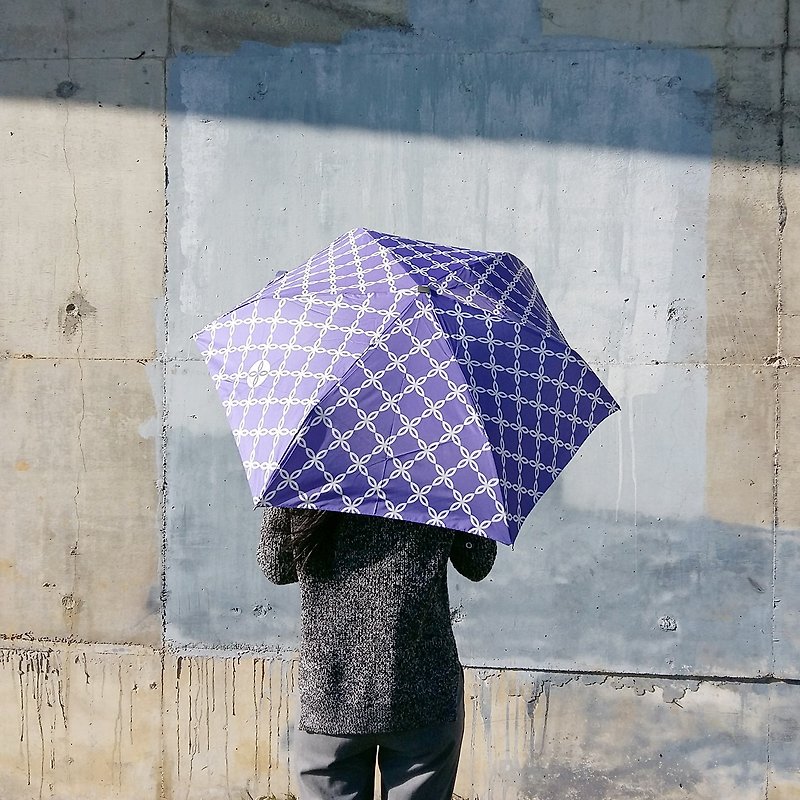 超輕防風抗UV自動傘 - 蝴蝶鎖鏈 - 雨傘/雨衣 - 防水材質 紫色