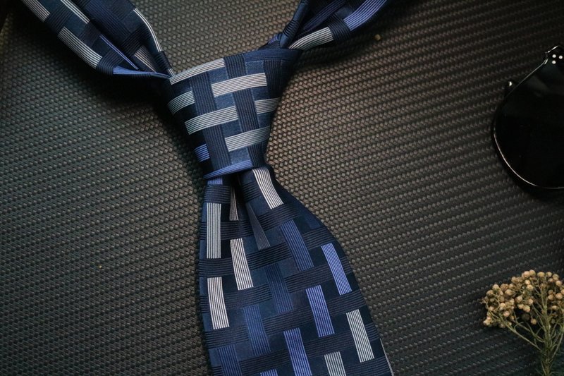 Blue Silk Braided tie is the preferred gift box for gentlemen and business - Ties & Tie Clips - Silk Blue
