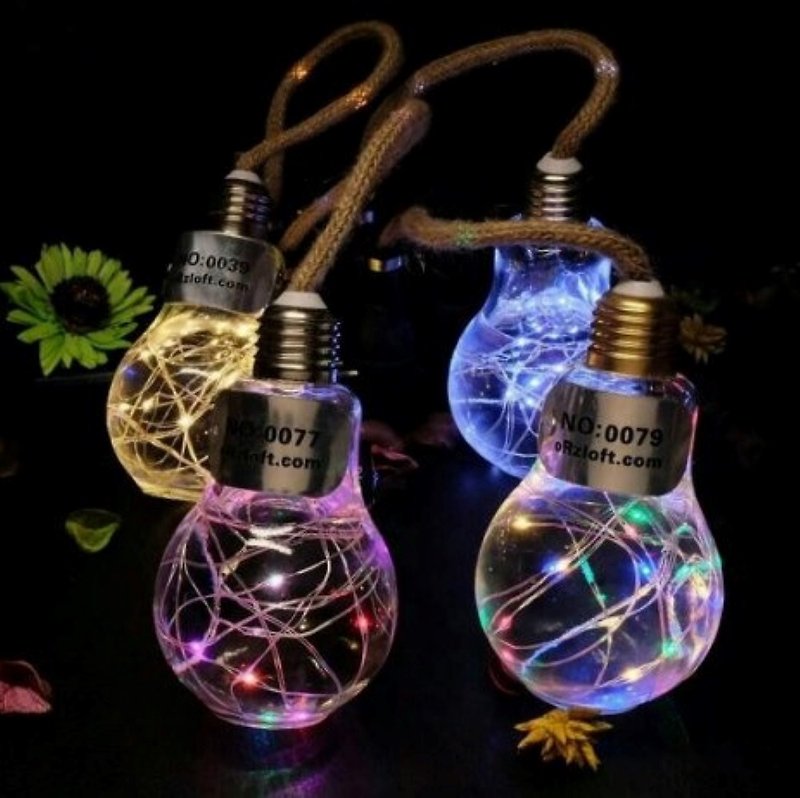 水と火のホモロジー元素が衝突する常夜灯 台湾オリジナルデザイン 世界で唯一の手作り電球 - 照明・ランプ - ガラス 透明