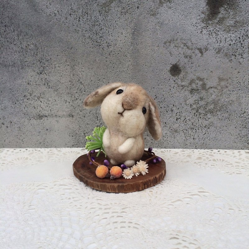 羊毛氈 垂耳兔兔子 客製區 - 似顏繪/客製畫像 - 羊毛 