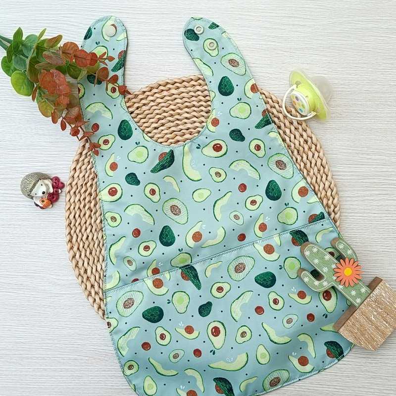 【Children's waterproof bib】Avocado - ผ้ากันเปื้อน - ผ้าฝ้าย/ผ้าลินิน สีเขียว