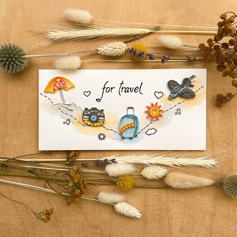 Gift envelope for money. Quilling handmade envelope for travel. Nice gift. - Cards & Postcards - Paper Multicolor