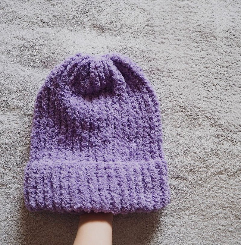 knitted hat handmade - Hats & Caps - Other Materials Purple