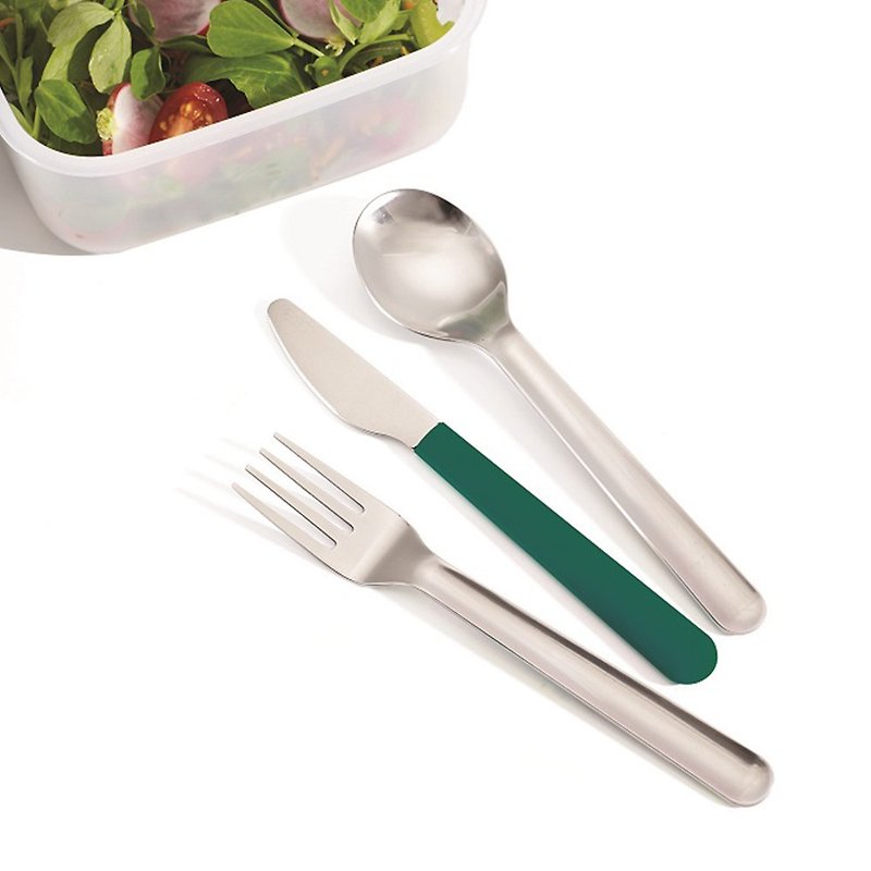 【綠色生活】Joseph Joseph 翻轉不鏽鋼餐具組 (藍綠色) - 廚具 - 不鏽鋼 綠色