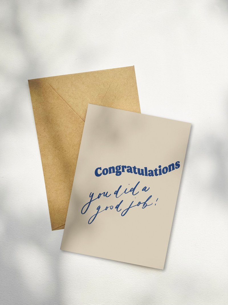 Hand Lettered Card Congratulations! You did a good job! - Cards & Postcards - Paper White