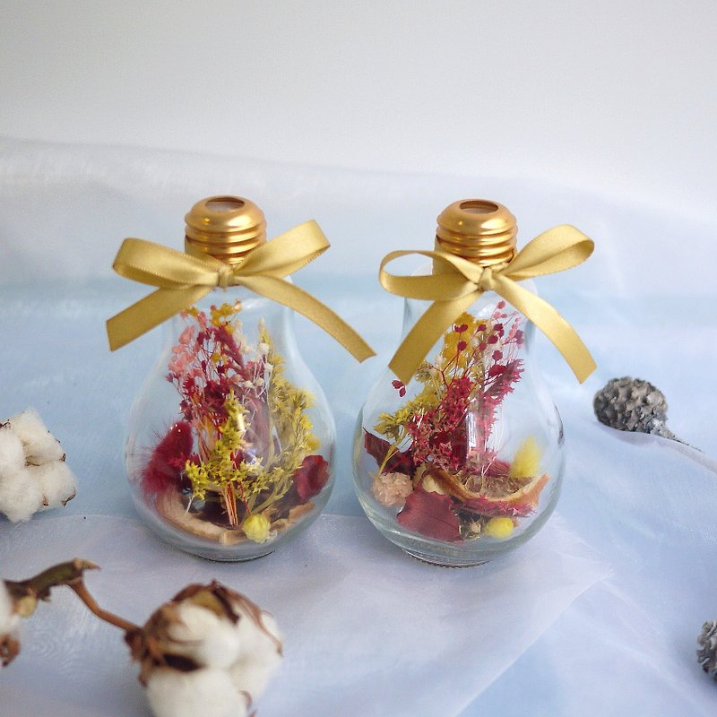 Eden Flower Room Glass Bulb Dried Flowers in Vase Sold Individually - Dried Flowers & Bouquets - Plants & Flowers Yellow