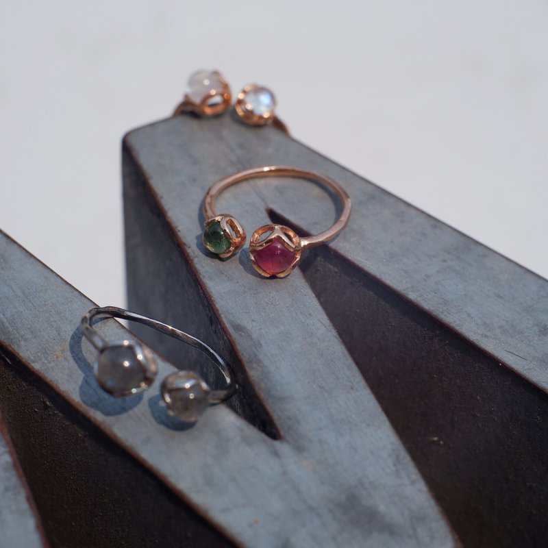 the m twin gemstone ring #minimthem R022 - 戒指 - 純銀 
