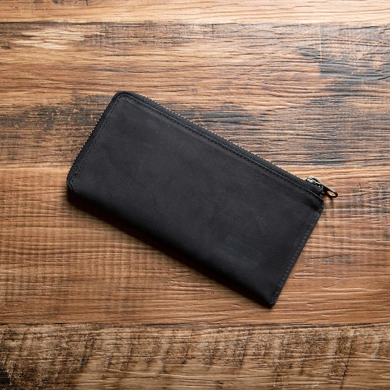 財布 薄型 小さい TIDY SLIM スリム タイディ 長財布 メンズ 薄い 本革 L字ファスナー YKK 大容量 軽量 TIDY2.0 小さい ブラック - 財布 - 革 ブラック