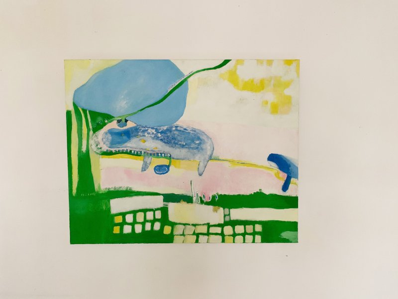 油絵作品 - 山道の先の景色 - ポスター・絵 - コットン・麻 