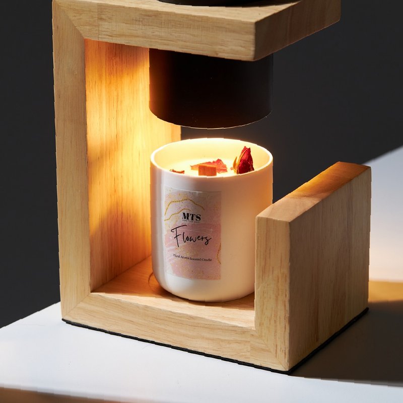 ローズアロマキャンドル クリスマスプレゼント 天然ソイワックス 天然エッセンシャルオイル キャンドルウォーマーランプ - キャンドル・燭台 - 陶器 ホワイト