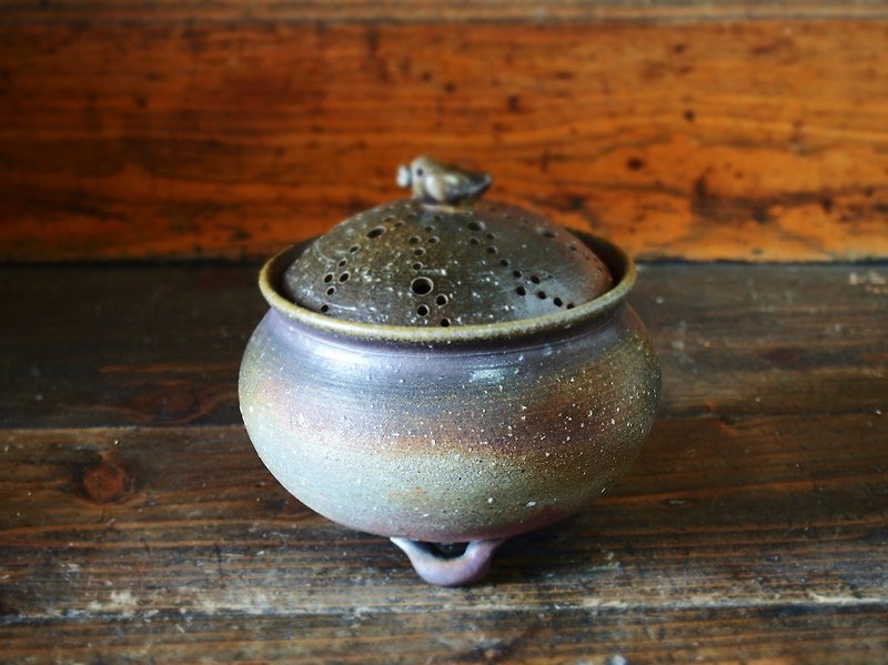 Bizen incense burner 【bird】 (with paulownia box) i-052 - น้ำหอม - ดินเผา สีนำ้ตาล