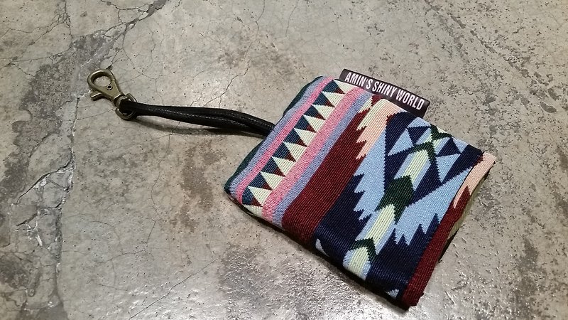AMIN'S SHINY WORLD Ethnic handmade custom key cases J coarse weave - ที่ห้อยกุญแจ - ผ้าฝ้าย/ผ้าลินิน หลากหลายสี