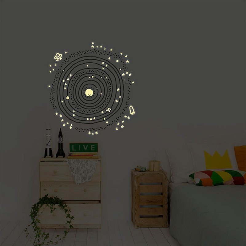 Spain Chispum hand-painted wall stickers luminous universe - Wall Décor - Other Materials Black