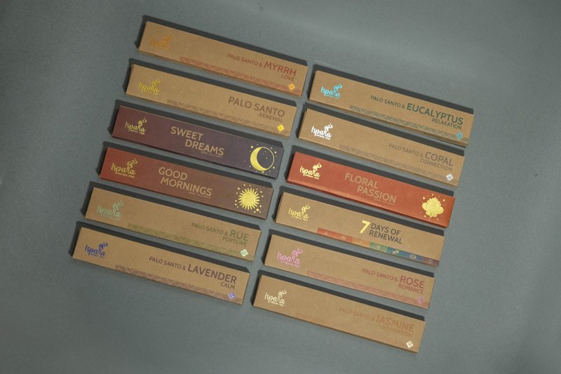 Peruvian sacred wood handmade incense sticks- a full series of 12 models - Fragrances - Plants & Flowers Khaki