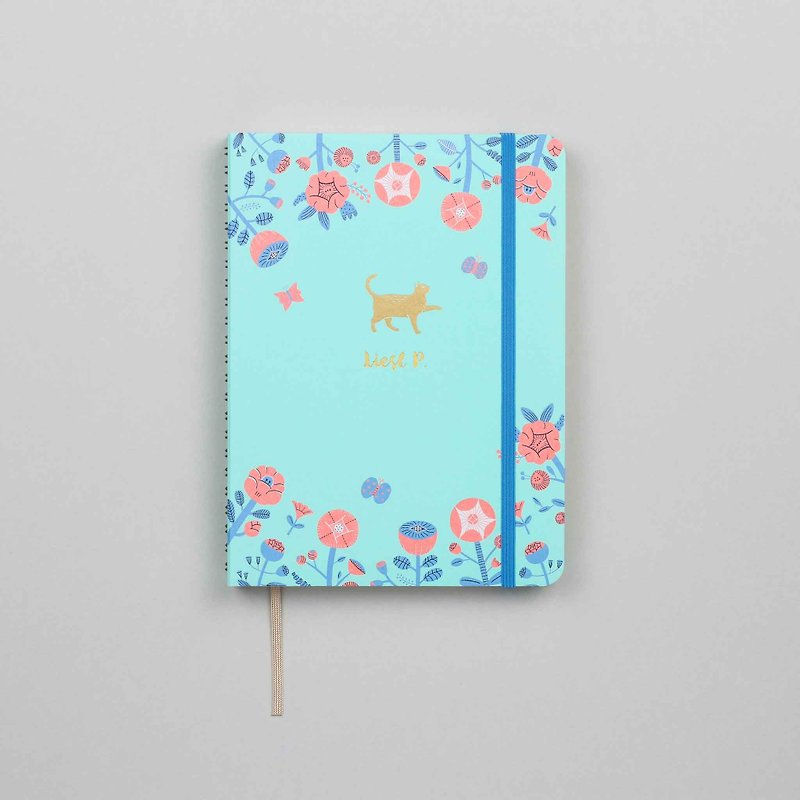 Flower and Cat Emblem A5 Notebook / Sketchbook - Notebooks & Journals - Paper 