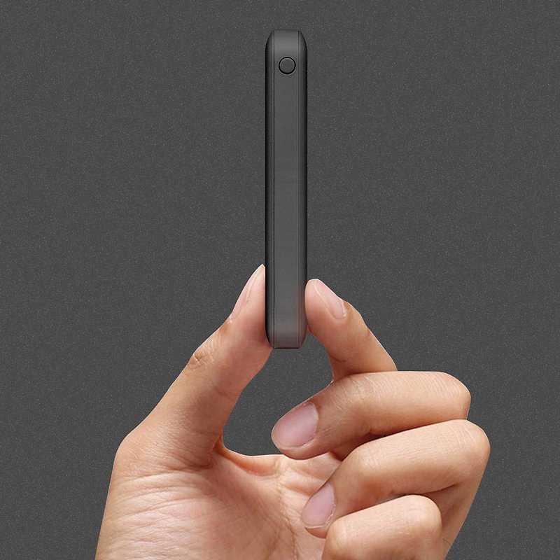 FueleMini 8000mAh Nordic Ultra-thin Fast Charge Power Bank - Gray Black - Chargers & Cables - Other Materials Black