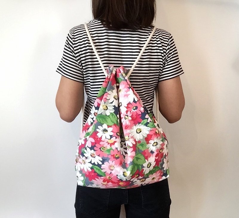 2 in 1 Backpack tote - BP11 - Backpacks - Cotton & Hemp Pink