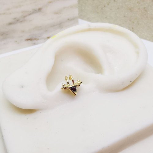 pilantha-jewelry 夾式耳環 泰式圖案 92.5 銀材質 鍍金