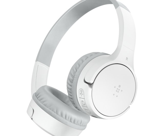 Belkin SoundForm Mini-マイク内蔵キッズ用ワイヤレスBluetoothヘッドフォン-キッズ用オンイヤーヘッドフォンワイヤレスBluetooth-iPhone、iPad、Fireタブレ : Belkin SoundForm Mini Kids 有線ヘッドホン 内蔵