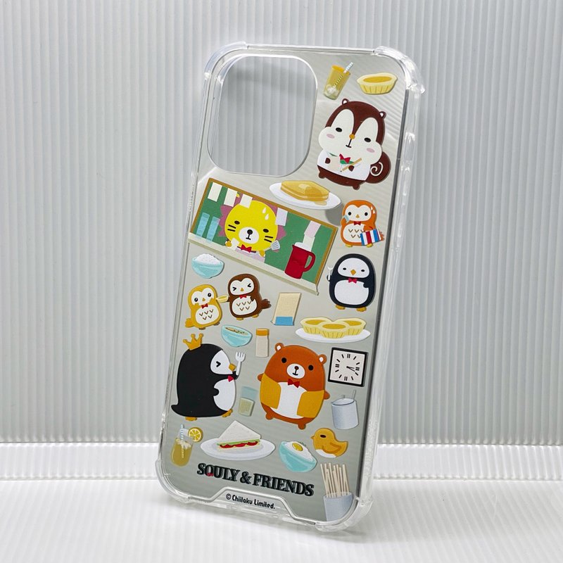 iPhone TPU Frame Plated Silver Mirror Back Case (HK Style Cafe Motifs) - L016SQE - เคส/ซองมือถือ - พลาสติก สีเงิน