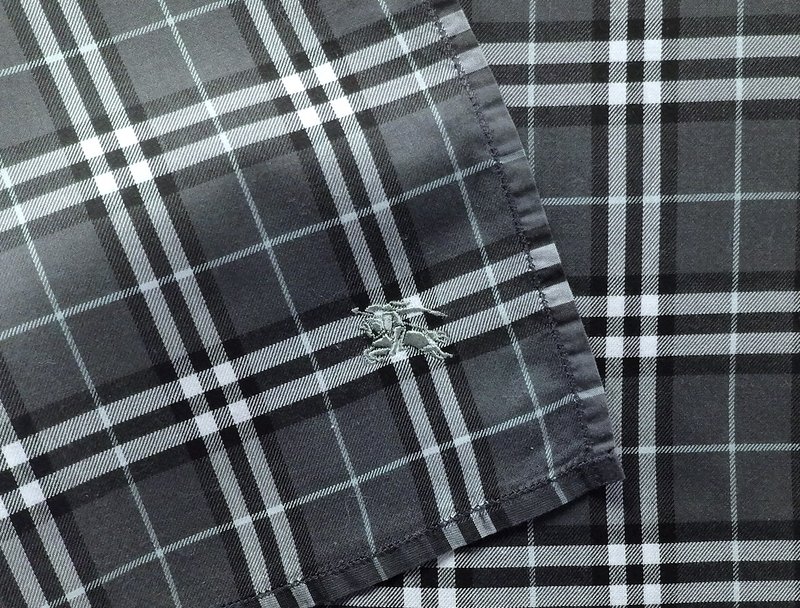 Burberry Vintage Handkerchief Pocket Square Check Gray 19 x 19 inches - Handkerchiefs & Pocket Squares - Cotton & Hemp Gray