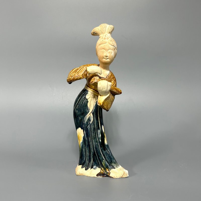 唐三彩仕女樂俑 - 擺飾/家飾品 - 陶 卡其色