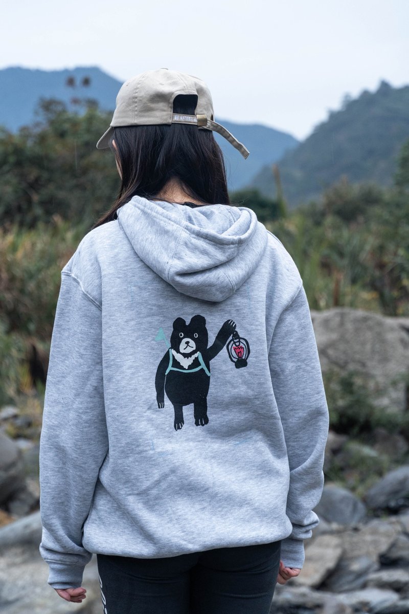 Adventure Black Bear Long Sleeve Hooded T - Unisex Hoodies & T-Shirts - Cotton & Hemp Multicolor