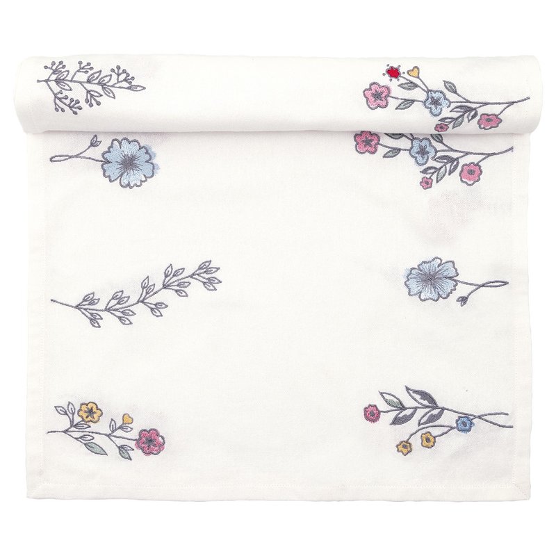 【新品】丹麥Greengate Venissa white 刺繡桌旗 - 桌布/桌巾/餐墊 - 棉．麻 多色