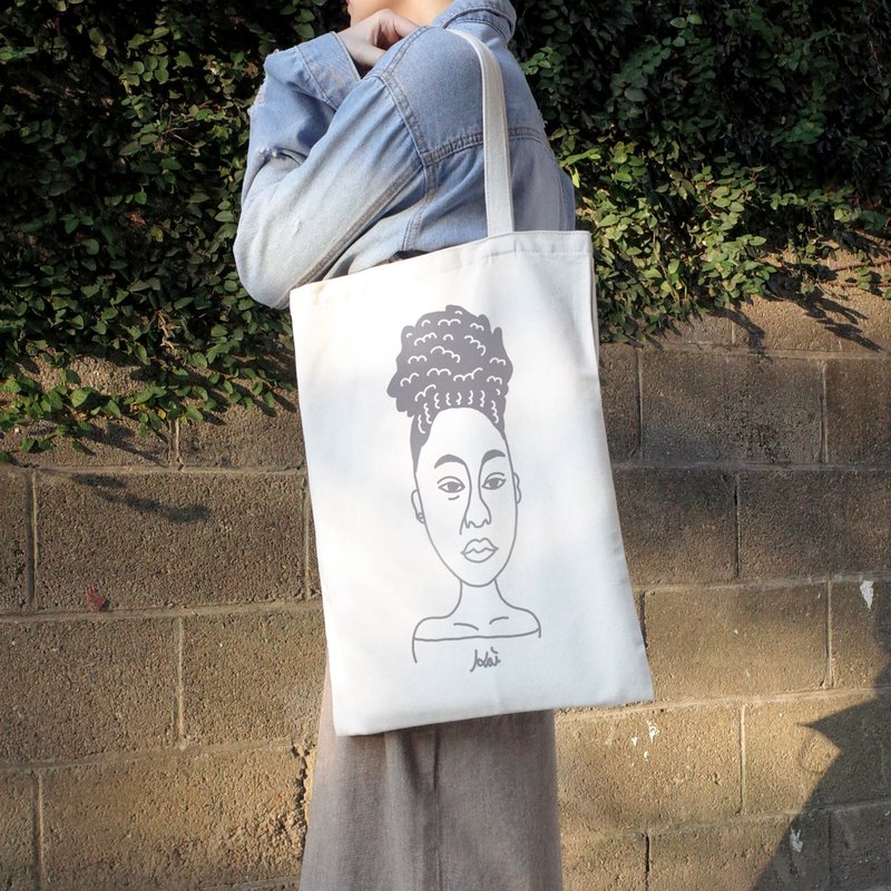 【クリスマスプレゼント】ショルダーキャンバストートバッグ-パーソナライズドガール|パーソナライズドイラストレーターギフト - ショルダーバッグ - コットン・麻 